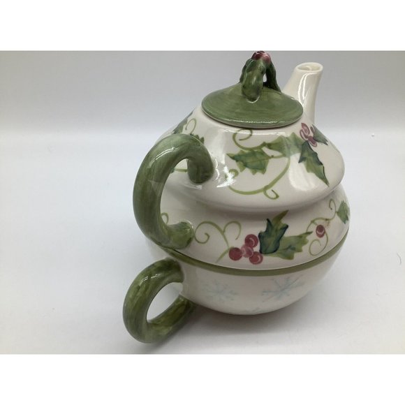 Tracy Porter Tea for One Christmas Holly Set - Picture 7 of 12